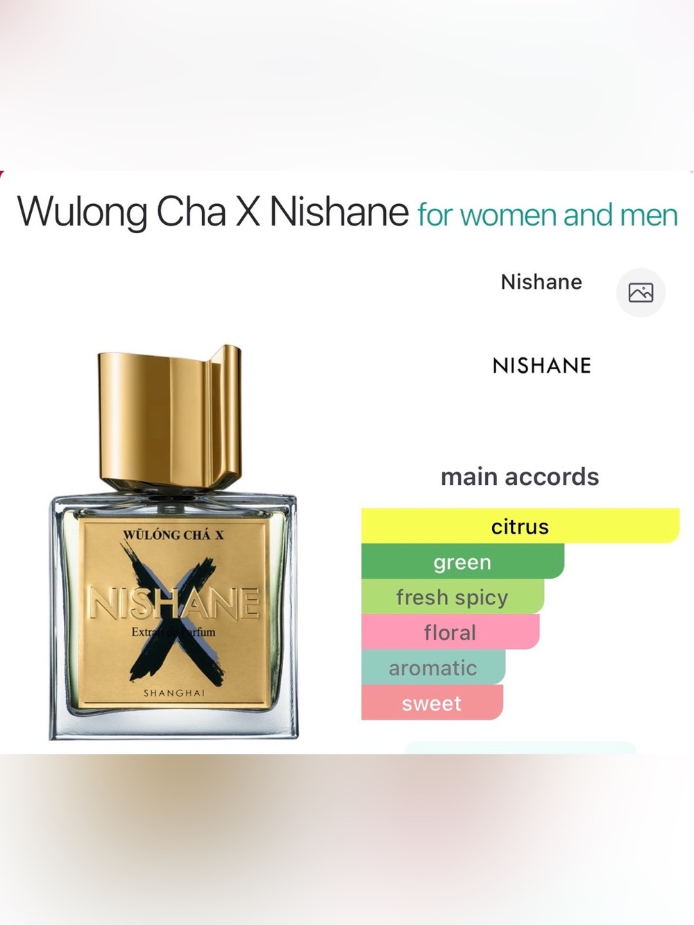 Nishane Wulong Cha X Extrait DP 50ml *tester*